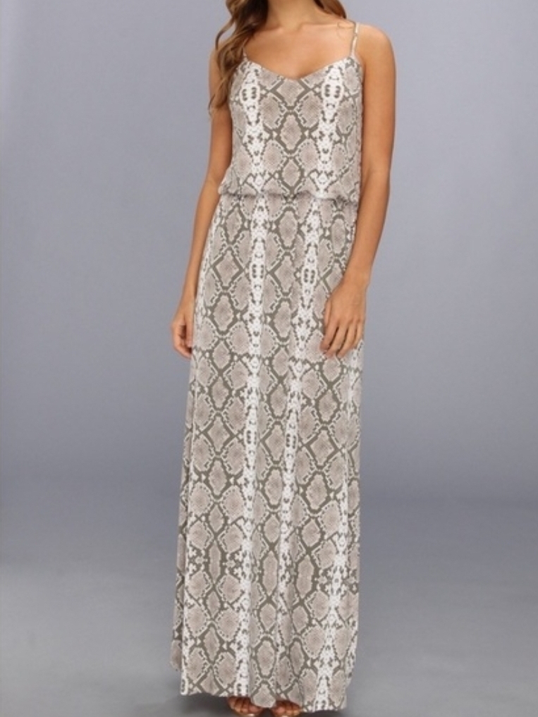 Vince Camuto Neutral Snake-Print Maxi Dress